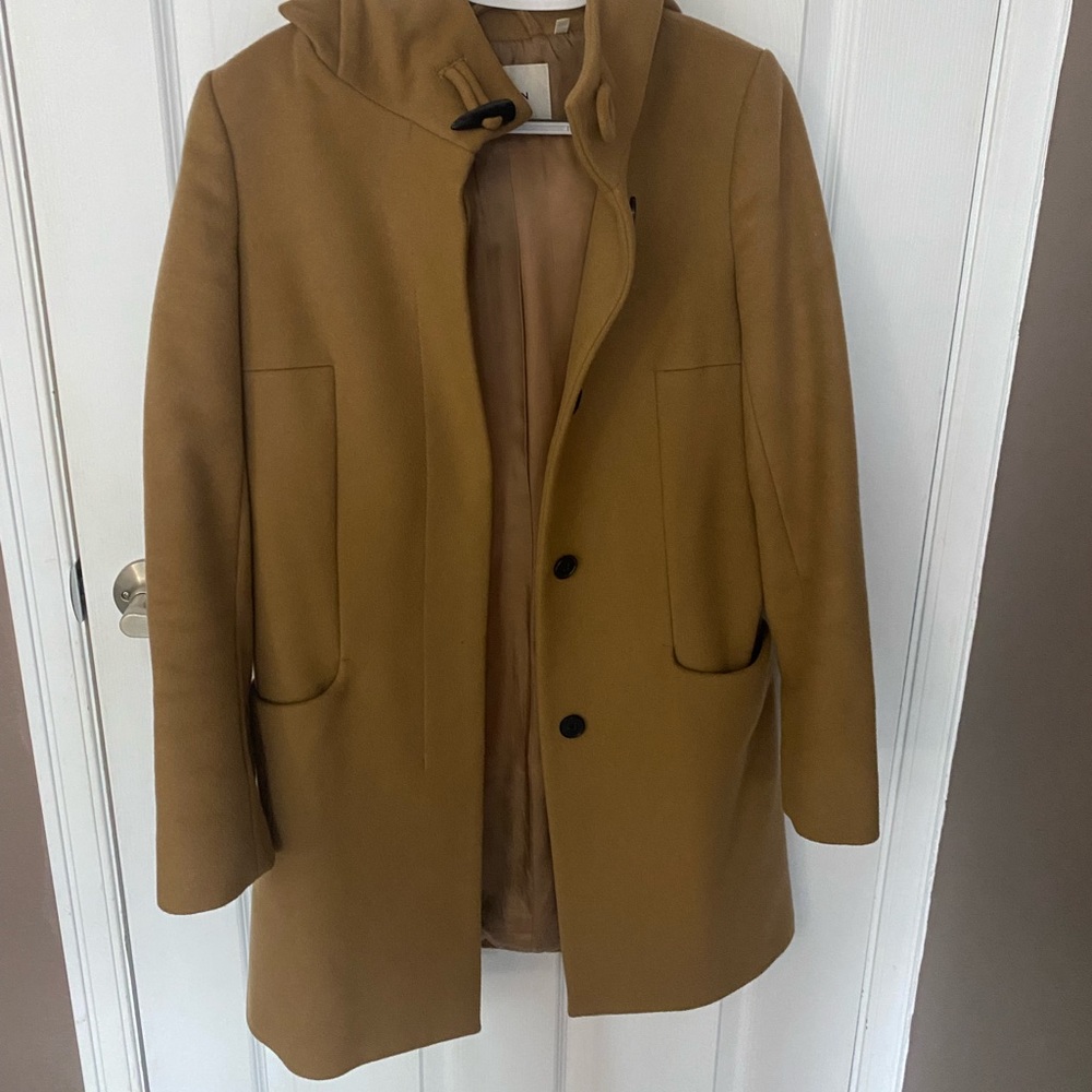 Beige Babaton Pea coat with hood